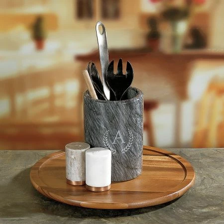 Give Thanks Personalized Acacia Wood Lazy Susan 5 Give Thanks Personalized Acacia Wood Lazy Susan - Image 5