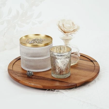 Give Thanks Personalized Acacia Wood Lazy Susan 6 Give Thanks Personalized Acacia Wood Lazy Susan - Image 6