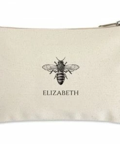 Bee Zippered Personalized Canvas Pouch