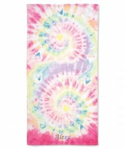 Pastel Tie-Dye Personalized Towel