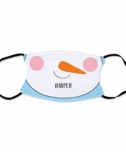 Kids Personalized Snowman Face Mask