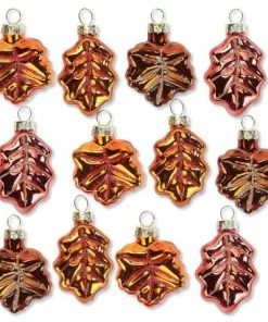 Fall Leaves Glass Ornaments