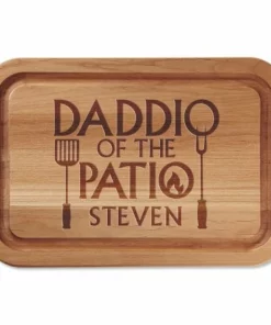 Daddio Of The Patio Personalized Wood Cutting Board