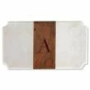 White Marble & Wood Bar Board With Initial