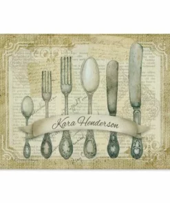 Silverware Tempered Glass Cutting Board