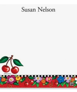 Mary Engelbreit’s Cheery Cherry Personalized Notepads -Department Store 902131 03