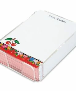 Mary Engelbreit's Cheery Cherry Personalized Notes In A Tray
