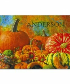 Beautiful Pumpkins Personalized Doormat