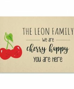 Cherry Happy Personalized Doormat
