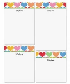 Happy Hearts Personalized Notepad Set