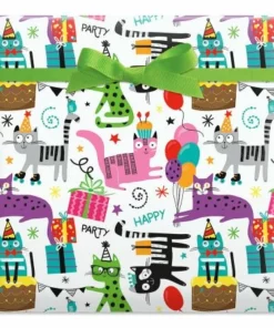 Birthday Cats/Black And White Plaid Birthday Jumbo Rolled Gift Wrap 7 Birthday Cats/Black And White Plaid Birthday Jumbo Rolled Gift Wrap -Department Store kit05113 03
