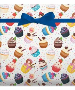 Birthday Cupcakes/Happy Birthday Confetti Birthday Jumbo Rolled Gift Wrap -Department Store kit05130 03