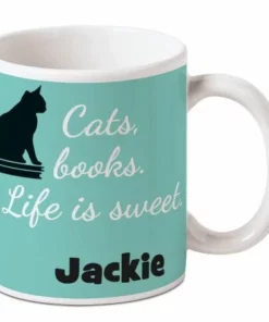 Cats Books Personalized Mug