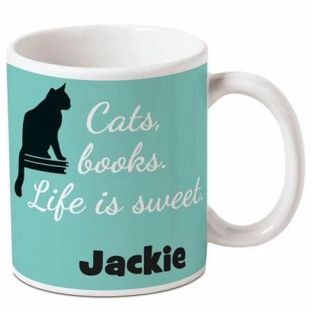 Cats Books Personalized Mug 1 Cats Books Personalized Mug