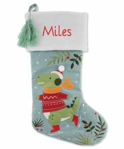 Personalized Embroidered Dino Stocking By Stephen Joseph®