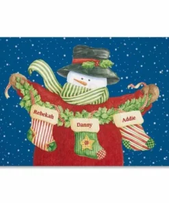 Snowman Stockings Personalized Doormat