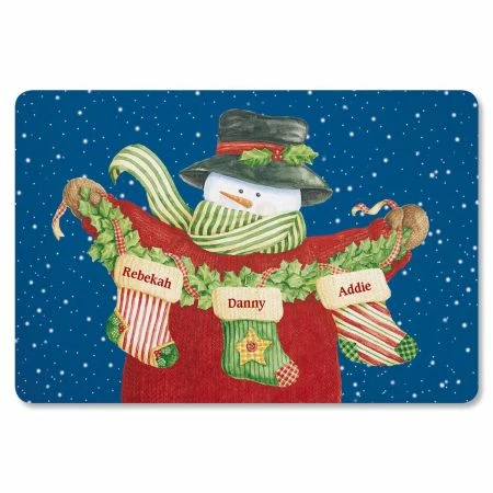 Snowman Stockings Personalized Doormat 1 Snowman Stockings Personalized Doormat