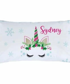 Christmas Unicorn Personalized Pillowcase